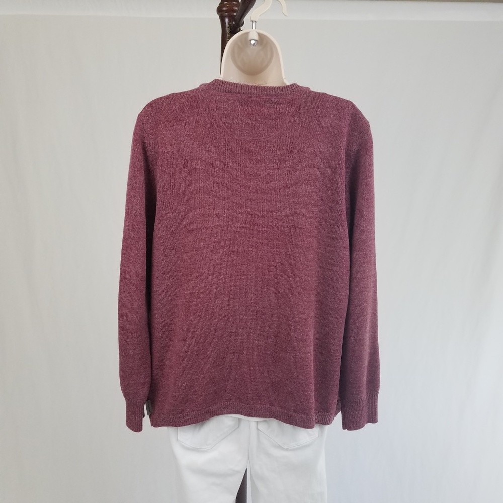 Woolrich cardigan button front wool pink purple L - Picture 2 of 7